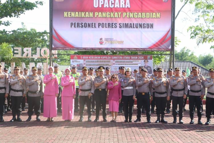 Upacara Kenaikan Pangkat Luar Biasa Personel Polres Simalungun