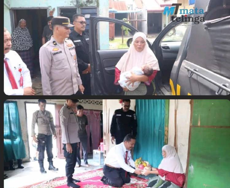 Ibu Marlina Ngidam Naik Mobil Patroli, Lahirkan Anak Ketiga Dapat Kunjungan Dari Polisi