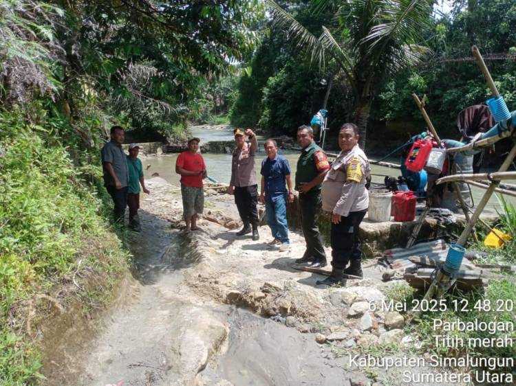 Kapolsek Tanah Jawa Hentikan Operasi Galian C Ilegal di Nagori Marubun Jaya