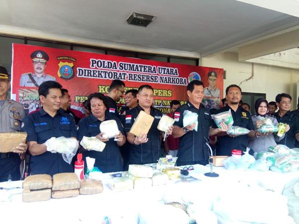Ungkap 5 Kasus Narkoba, Ditnarkoba Polda Sumut Ringkus 15 Tersangka dan Sita 50 Kg Sabu