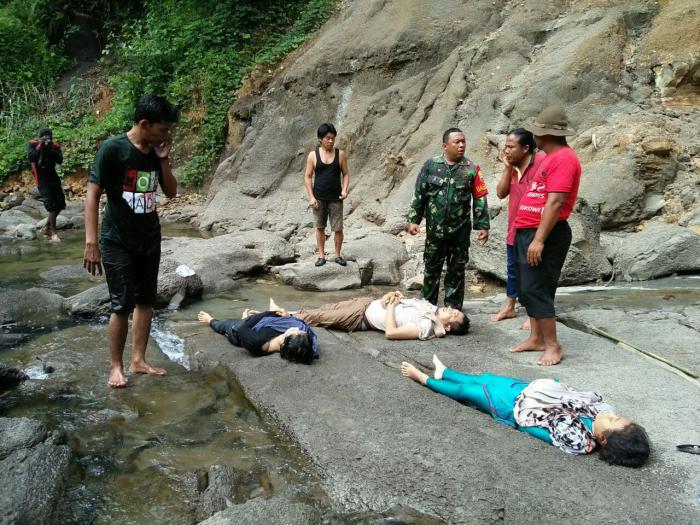 Pemandian Air Terjun Tangkahan, Longsor Tiga Tewas dan dua Luka Luka