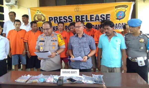 Jajaran Polres Sergai Ringkus 6 Pengedar dan 3 Pemakai Sabu