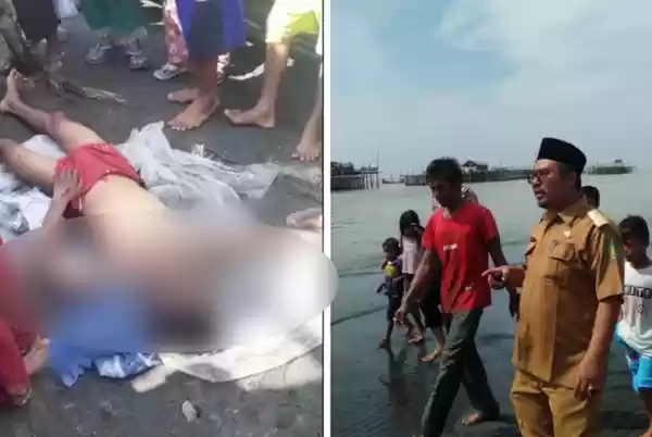 Bermain Pantai Desa Jaring Halus, Tenggelam