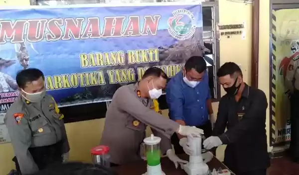Polres Siantar Musnahkan Setengah Kilogram Sabu, 7 KG Ganja dan 50 Butir Ekstasi