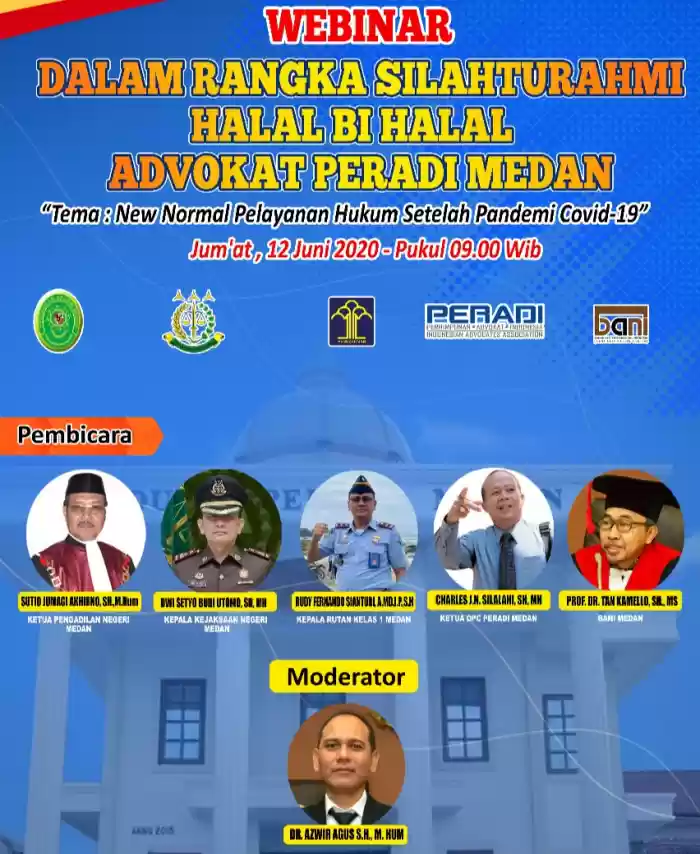 DPC Peradi Medan Gelar Webinar New Normal Pelayanan Hukum Setelah Pandemi