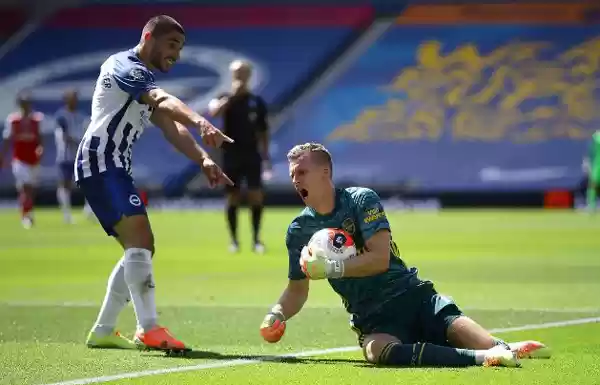 Leno Cedera Laga Brighton vs Arsenal, Maupay Minta Maaf
