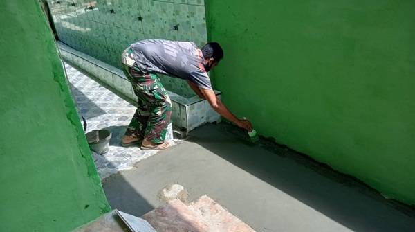 Satgas TMMD Kodim 0204/DS Buat Tempat Wudhu Masjid Al Muttaqin