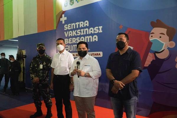 Sentra Vaksinasi Bersama BUMN di Kota Medan Targetkan Ubah Status Zona Merah