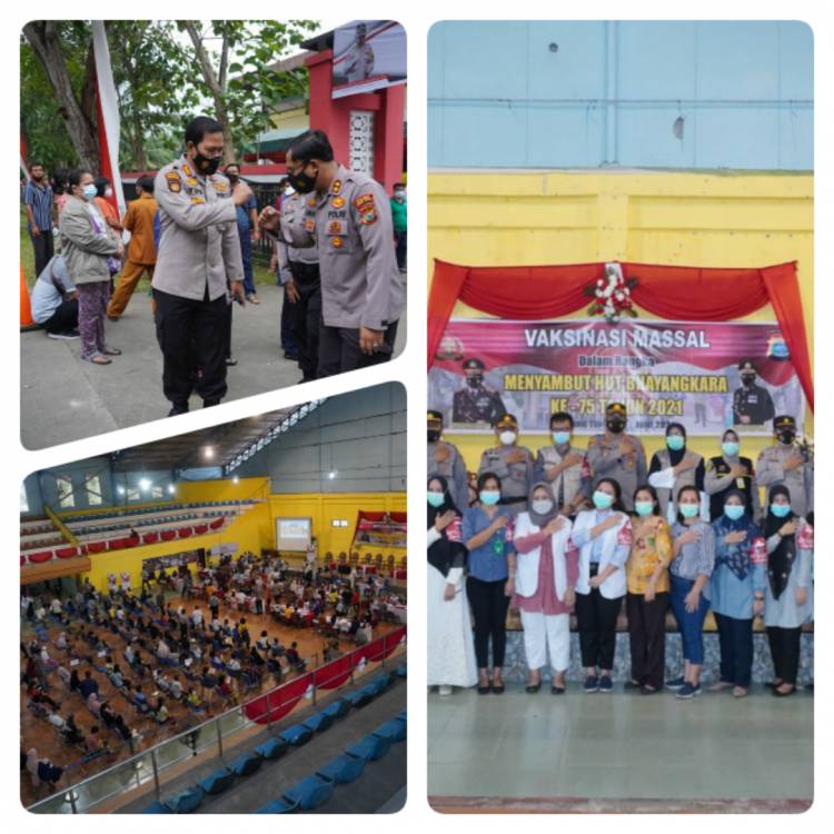 Direktur Samapta Poldasu, Tinjau Kegiatan Vaksinasi Massal Di Tebingtinggi