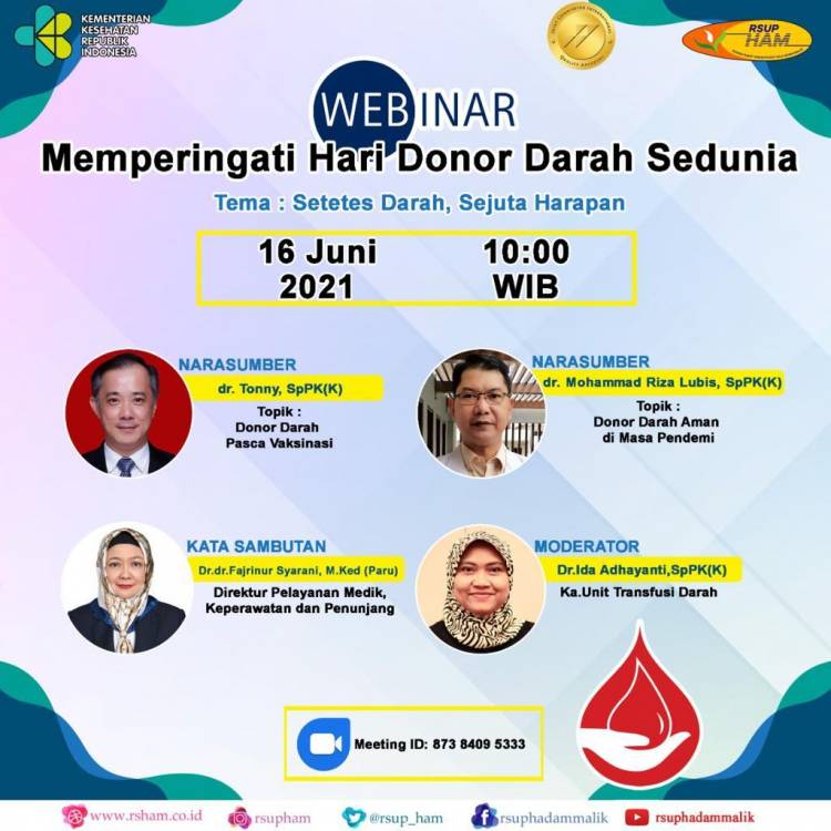 Donor Darah di RSUP HAM Tetap Aman Selama Pandemi