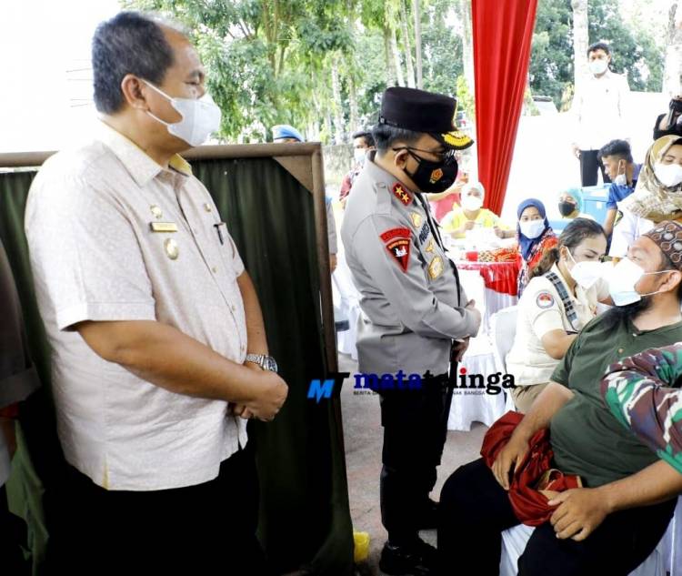 Kunjungan Kapolda Sumatera Utara Chek Pelaksanaan Vaksinasi Covid-19 di Asahan