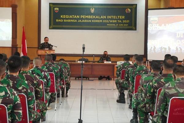 Korem 032/Wbr Gelar Pembekalan Intelter  Bagi Babinsa se Jajaran