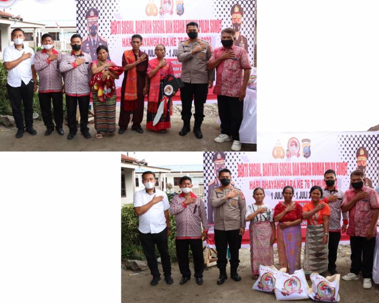 Kapolres Simalungun Resmikan Bantuan Bedah Rumah dan Paket Sembako Bagi Warga Kurang Mampu