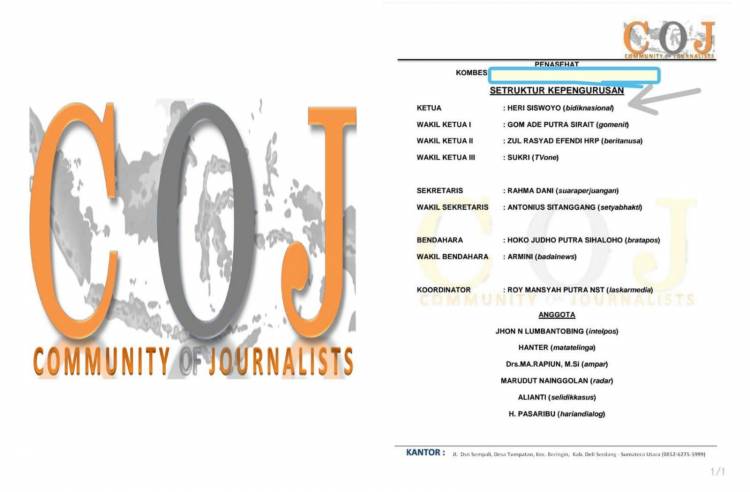 KETUA Community Of Journalis (COJ) Heri Siswoyo Akan Buat Laporan Polisi Terkait Adanya Foto di Beberapa Media