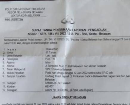 Tak Tau Berterimakasih, Usai Diberi Kerja, Pelaku BS Gelapkan Sepeda Motor Inventaris