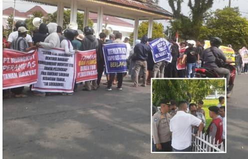 Diduga Salahi Prosedur Konstatering, Puluhan Warga Demo Kantor PN Rantauprapat