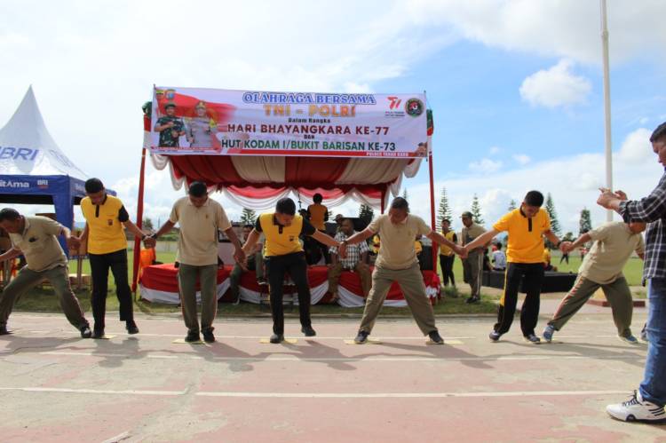 Kodim 0205/TK dan Polres Tanah Karo Gelar Olahraga Bersama
