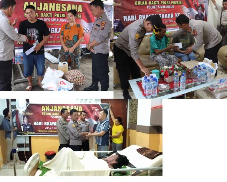Kapolres Simalungun Kunjungi dan Beri Santunan Kepada Anggota yang Sakit Menahun