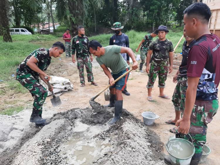 Satgas TMMD Kodim Deliserdang Terus Pacu Semangat Membangun Tugu Prasasti
