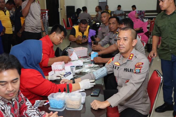Polres Sergai adakan Donor Darah Sambut HUT Bhayangkara