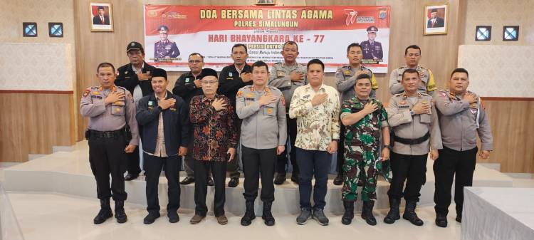 Pelaksanaan Doa Bersama Lintas Agama Polres Simalungun