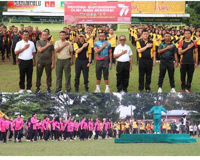 TNI-Polri Bersama Pemerintah Simalungun- Pematang Siantar Gelar Semarak Olahraga