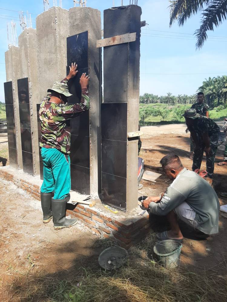 Hari Ini Tugu TMMD Ke-116 Rampung Dikerjakan Satgas Kodim Deliserdang