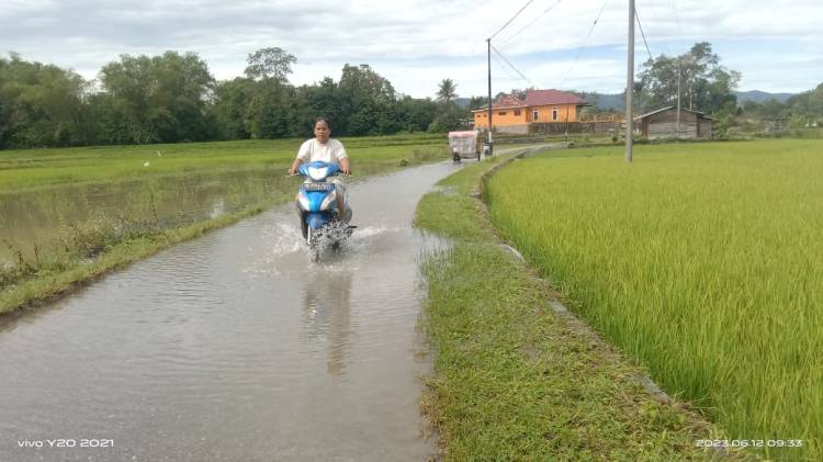 Saluran Drainase Roboh di Desa Lumbandolok Butuh Perbaikan