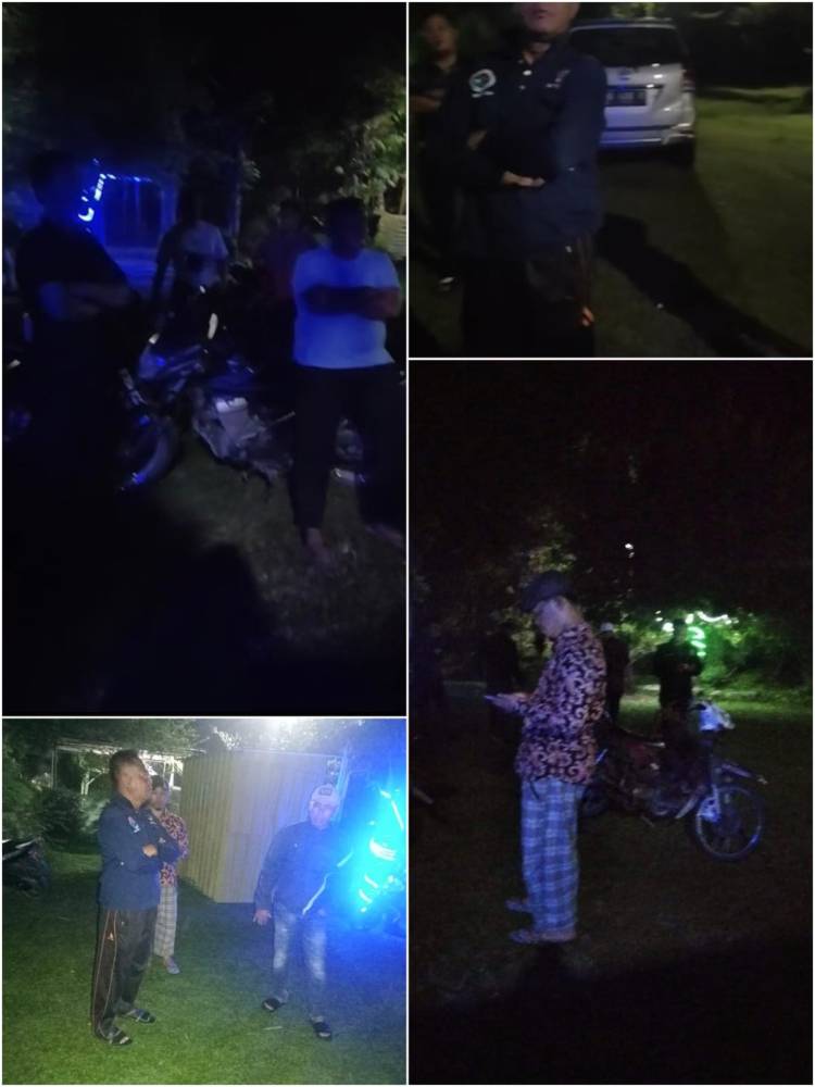 Saiman, SH Beserta Perangkat Desa dan Tokoh Pemuda, Melakukan Patroli malam Rutin Jaga Kamtibmas