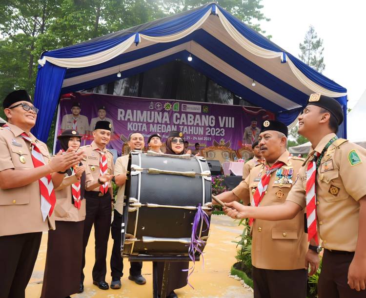 Seribuan anggota Pramuka Raimuna Medan di Taman Cadika