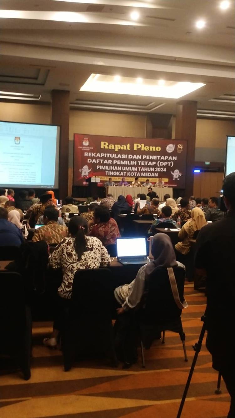 KPU Medan Tetapkan Rekapitulasi DPT Pemilu 2024 Tingkat Kota Medan