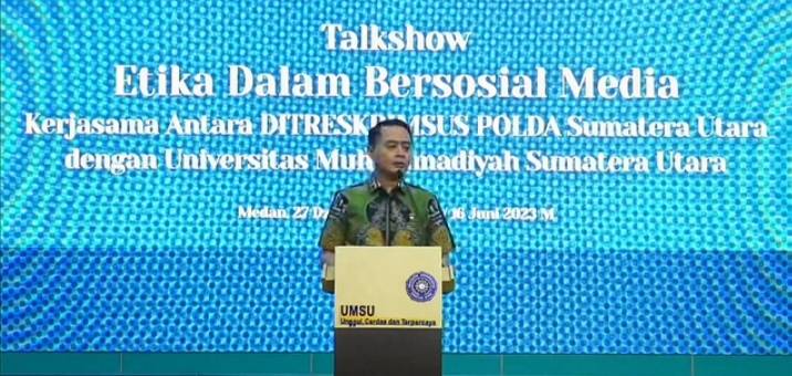 Sambut Hut ke 77 Bhayangkara, Ditreskrimsus Poldasu Dan UMSU Adakan TalkShow, Etika Dalam Bersosial Media