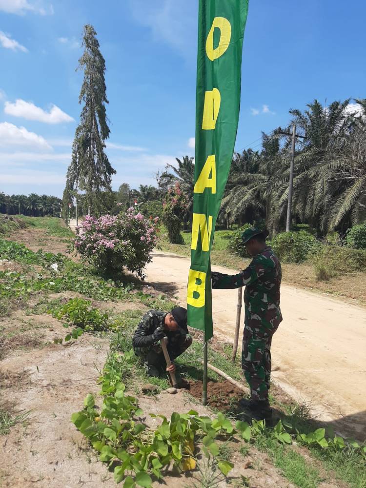 Sambut Acara Penutupan TMMD Ke-116 TA 2023, Satgas Kodim Deliserdang Pasang Umbul-Umbul di Jalan Sepanjang 6 Km