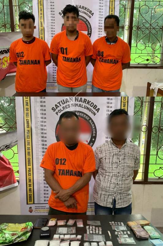 Kapolsek Perdagangan Grebek Pesta narkoba, Tujuh orang Diamankan, ada Sabu 293,59 Gram