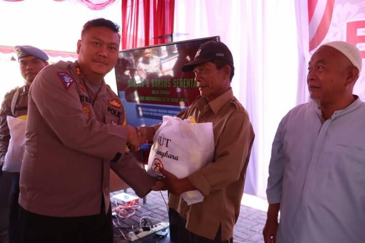 Polres Simalungun Gelar Pembagian Bantuan Sosial Serentak dalam Rangka Hari Bhayangkara ke-78, 800 Paket Dibagikan