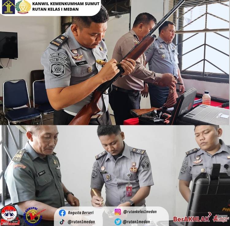 Pastikan layak pakai, Rutan Medan lakukan pemeliharaaan dan perawatan senjata api