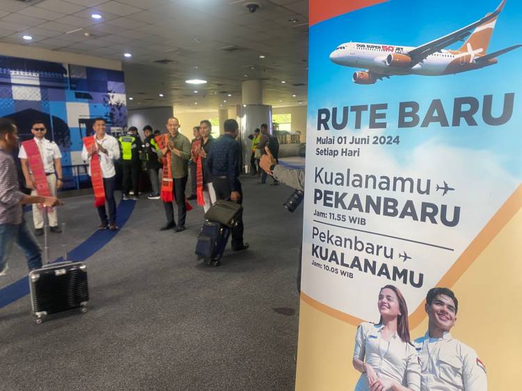 PT Angkasa Pura Aviasi Sambut Baik Penerbangan Perdana Maskapai Super Air Jet dari Pekan Baru