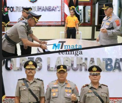 Penyerahan Jabatan Kasi Humas dan Kasat Binmas kepada Kapolres Labuhanbatu