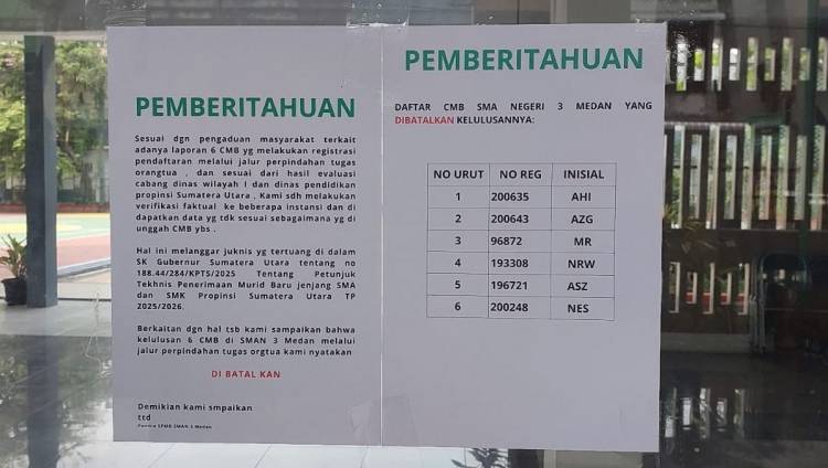 Plt Kepsek SMAN 3 Medan Kembali Bantah Pemberitaan Loloskan 6 Orang CMB Gunakan Dokumen Palsu