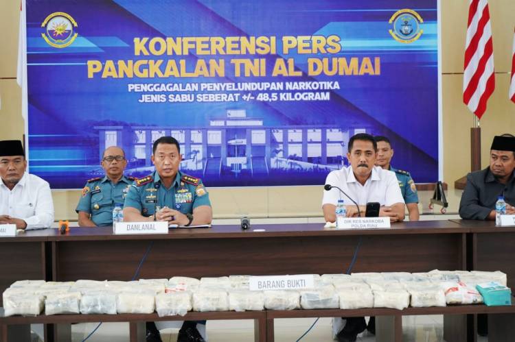 TNI AL Kembali  Berhasil Gagalkan  Penyeludpan Narkoba  Senilai RP. 72,8 Miliar Seberat 48,54  Kg