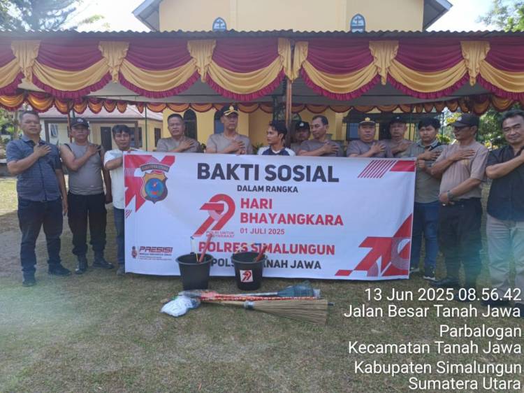 Polsek Tanah Jawa Gelar Bakti Sosial Di Rumah Ibadah Sambut Hut Bhayangkara Ke-79