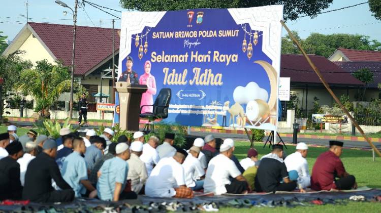 Brimob Polda Sumut Rayakan Hari Raya Bersama Masyarakat dan Siapkan Penyembelihan Hewan Kurban*