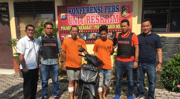 Beraksi di Wilkum Polsek Medan Barat, Dua Jambret Dilumpuhkan Polisi
