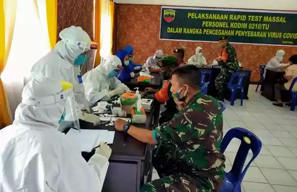 Seluruh Personil Kodim 0210/TU Ikuti Rapid Test 