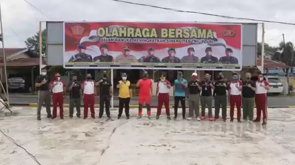 Buktikan Sinergitas TNI - Polri,  Polres Simalungun dan Korem 022/PT Olahraga Bersama