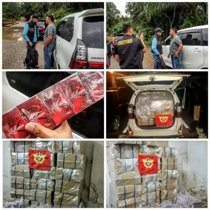 Tim Sinergi BC Sumut dan TNI AD Menangkap Rokok Ilegal