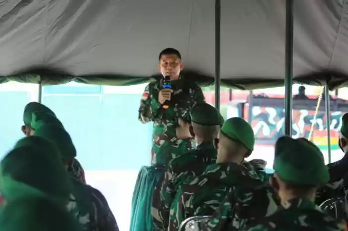 Satgas Pamtas Yonif 125/Simbisa Terima Kunjungan Dankolakops Korem 174/ATW