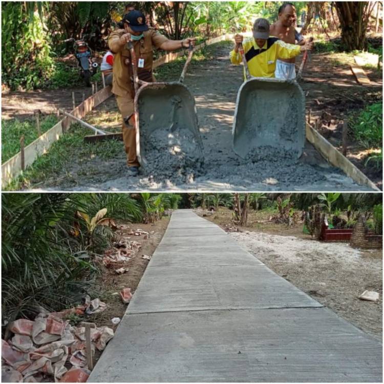 Perkerasan Rabat Beton Nagori Mekar Rejo Sepanjang 200 Meter Selesai Dikerjakan