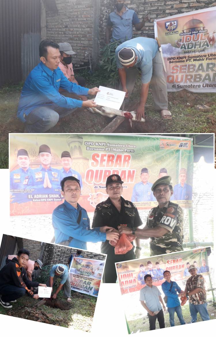Bersama PT. Mahir Farm,   KNPI Tebingtinggi Sembelih 52 Ekor Kambing