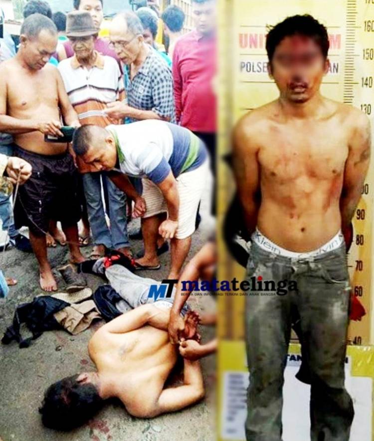 Warga Medan Nyolong Septor Di Desa Meranti Babak Belur Dihajar Massa